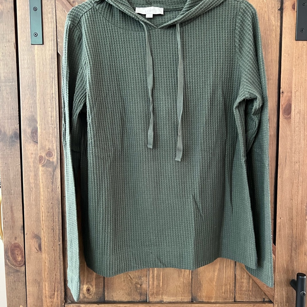 Loft, Green waffle hoodie